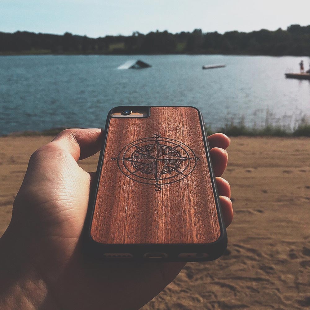 Compass Wooden Phone Case